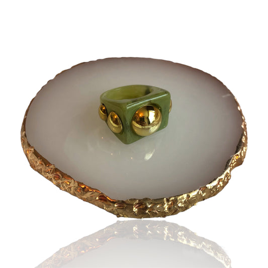 GREEN MARBLE RING