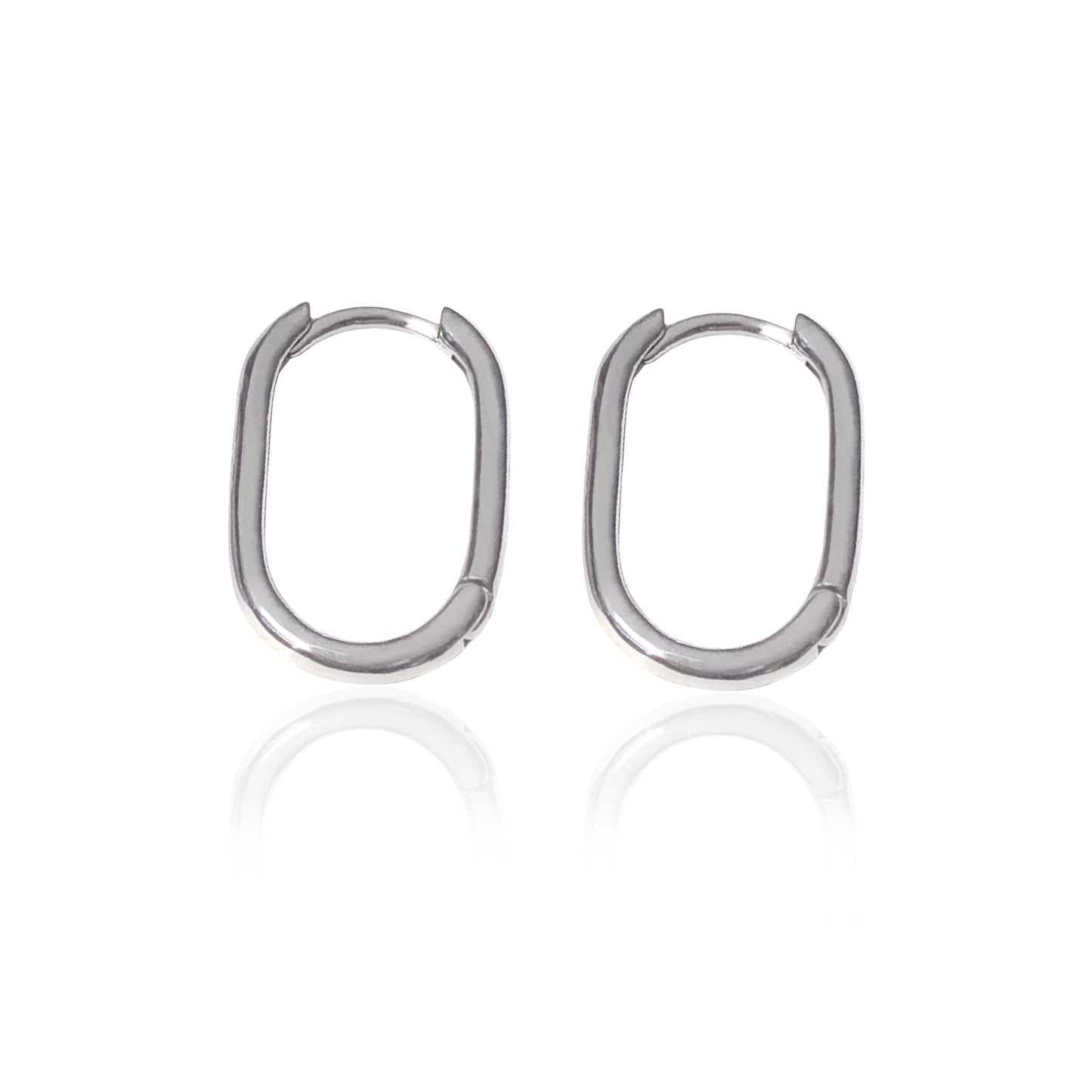 OVAL MEDIUM HOOPS SILVER