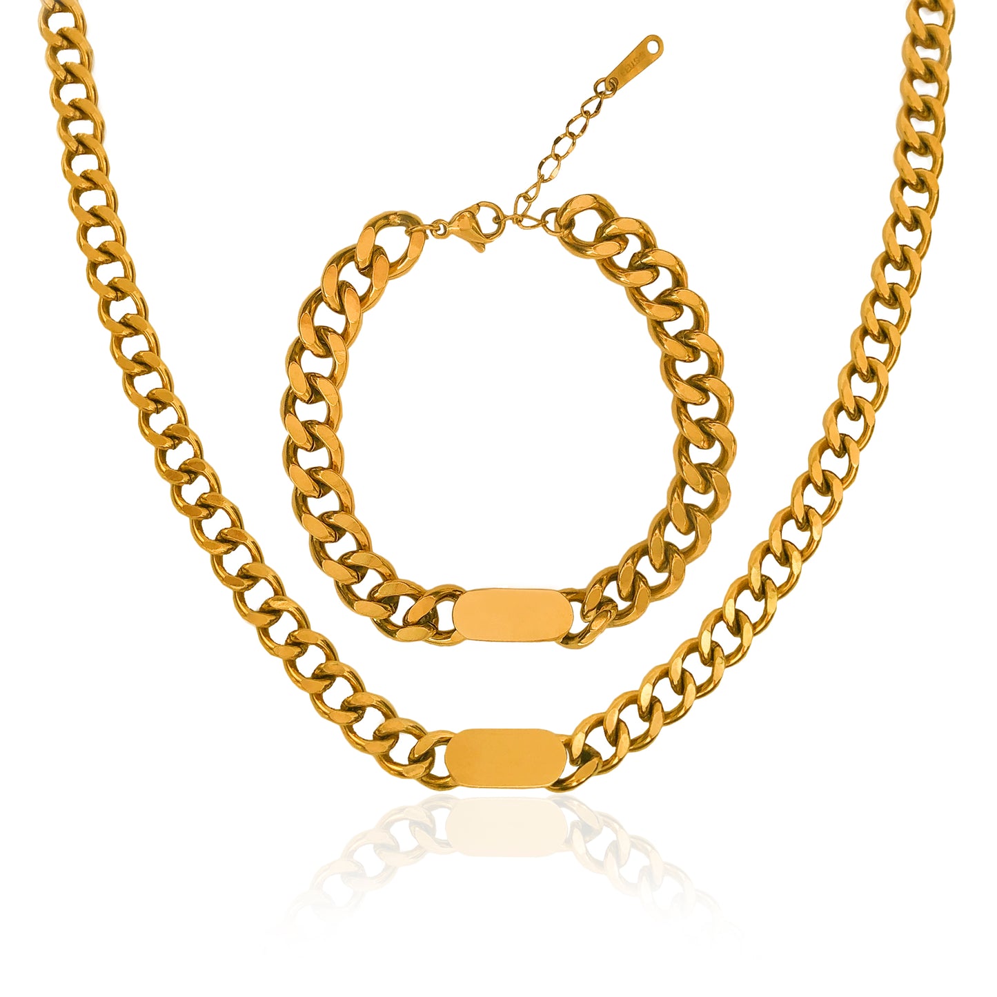 SIGNET CUBAN LINK SET