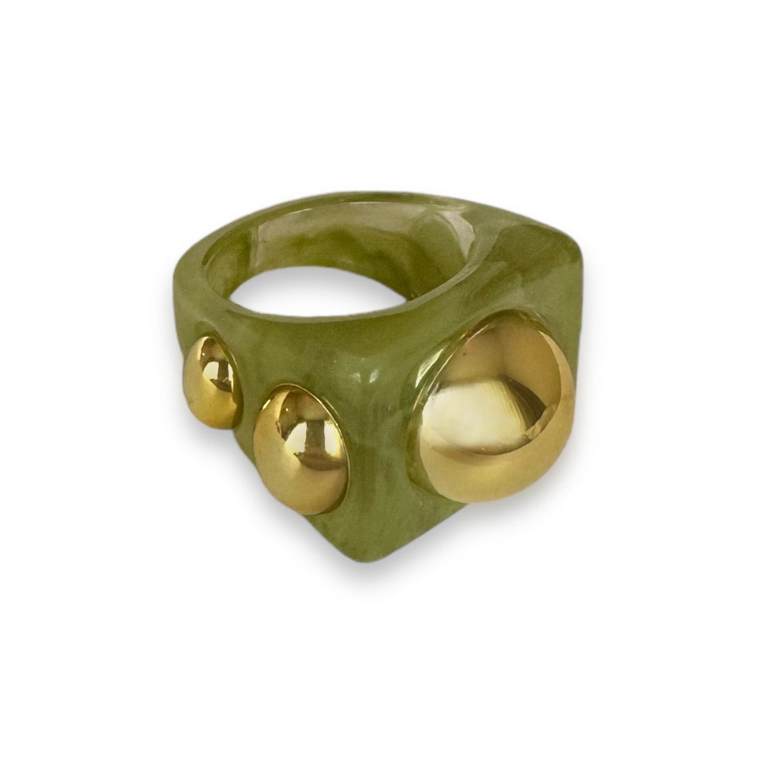 GREEN MARBLE RING